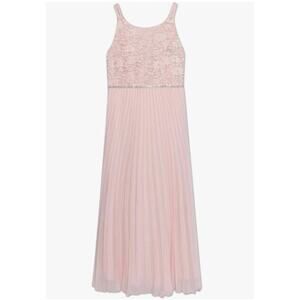 Speechless Girls' Sleeveless Maxi Party Dress with Pleated Skirt sz 7 Pink/fairy